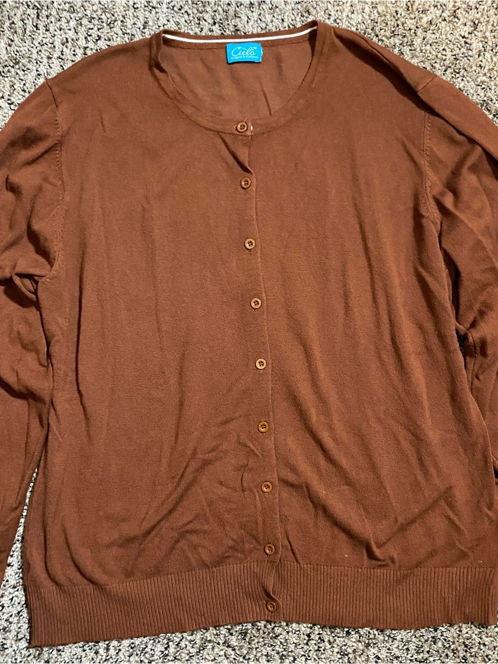 Cielo Brown Lightweight Button-Front Cardigan